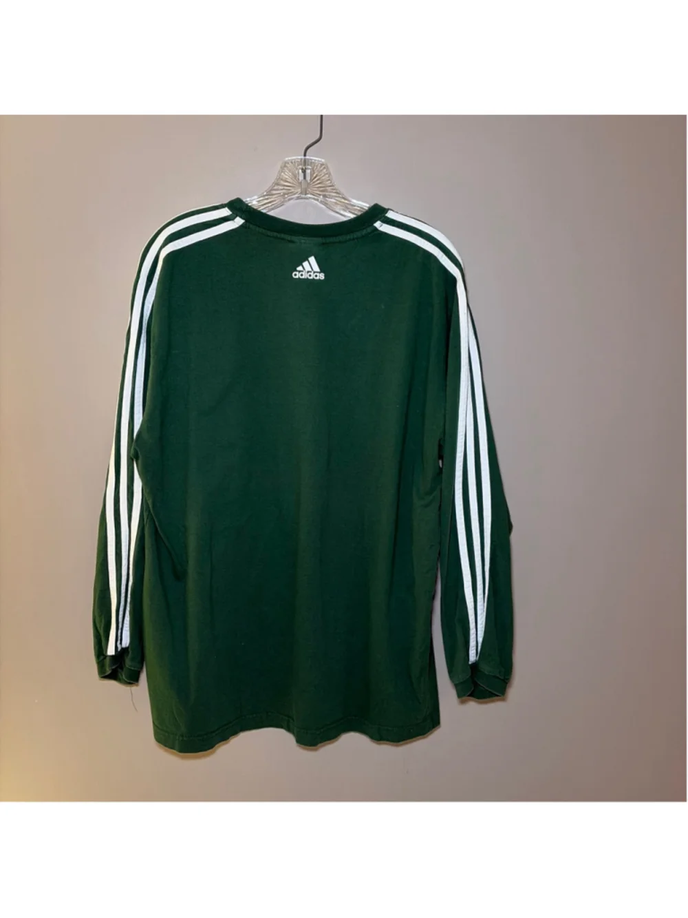 Notre Dame Adidas Long Sleeve Green Jersey 100% Cotton Mens Size Large